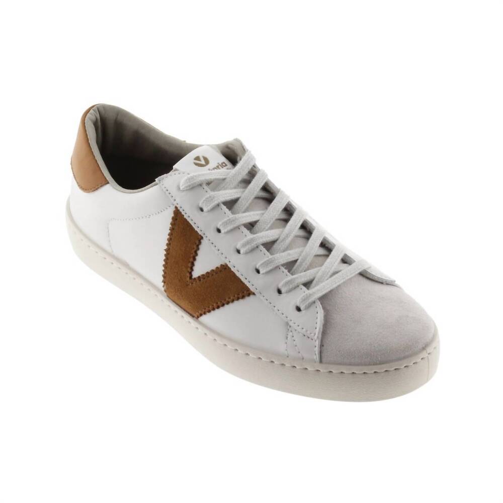 NEW VICTORIA women's berlin leather sneakers in cuero